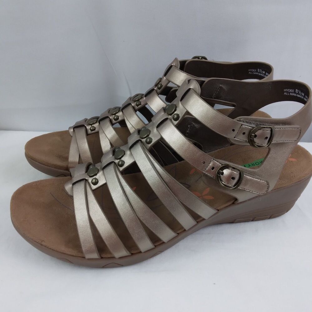 Baretraps Hydee Sandals Gladiator Bronze Adjustable Strappy Wedge Heels 8.5 M - Picture 6 of 11